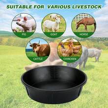 INMASIT 3-Pack Farm Livestock Poultry Multi-Purpose Feeding Basin | Large Capacity Plastic Feed Bucket/Water Trough | For Horses, Dogs, Pigs, Sheep, Etc. - 3PCS-l Size - View 5