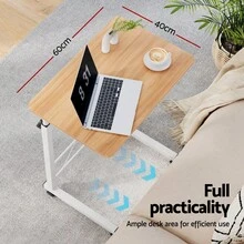 Mesa de Escritorio para Portátil Artiss Ajustable 60CM Madera Clara - Roble - Ver 5