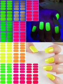 5 tờ keo dán móng tay huỳnh quang nhiều màu sắc, công nghệ huỳnh quang cộng thêm! Lễ hội âm nhạc bùng nổ/Bùng nổ đường phố về đêm/ Mát mẻ ngoài phố, đầu ngón tay ngay lập tức trở thành tâm điểm thu hút sự chú ý - Nhiều màu - Xem 13