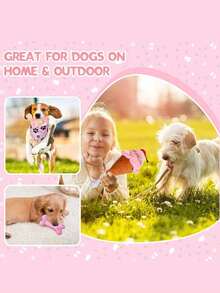 Puppy Toys, Happy Puppy, Puppy Teething Toys, Valentine's Day Gift, Birthday Gift, Puppy Feeding, Dog Supplies, Dog Accessories, Small Dog Chew Toys, Pink Puppy Toys, Featuring Soft Rubber Balls And Colorful Ropes, Durable And Easy To Clean, Interactive Accessories Suitable For Small Dogs (Pink) - Multicolor - View 5