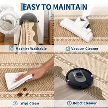 Kitchen Bordered Home Decor Geometry Area Rug Soft Low Pile Non Slip Carpet Stain Resistant Floorcover Washable Thin Non Shedding Entrance Runner Rug Modern Easy To Clean Printed Mat Throw Rug For Laundry Living Room Hallway Bathroom Bedroom Dinning Room - 亞麻布 - 查看 7