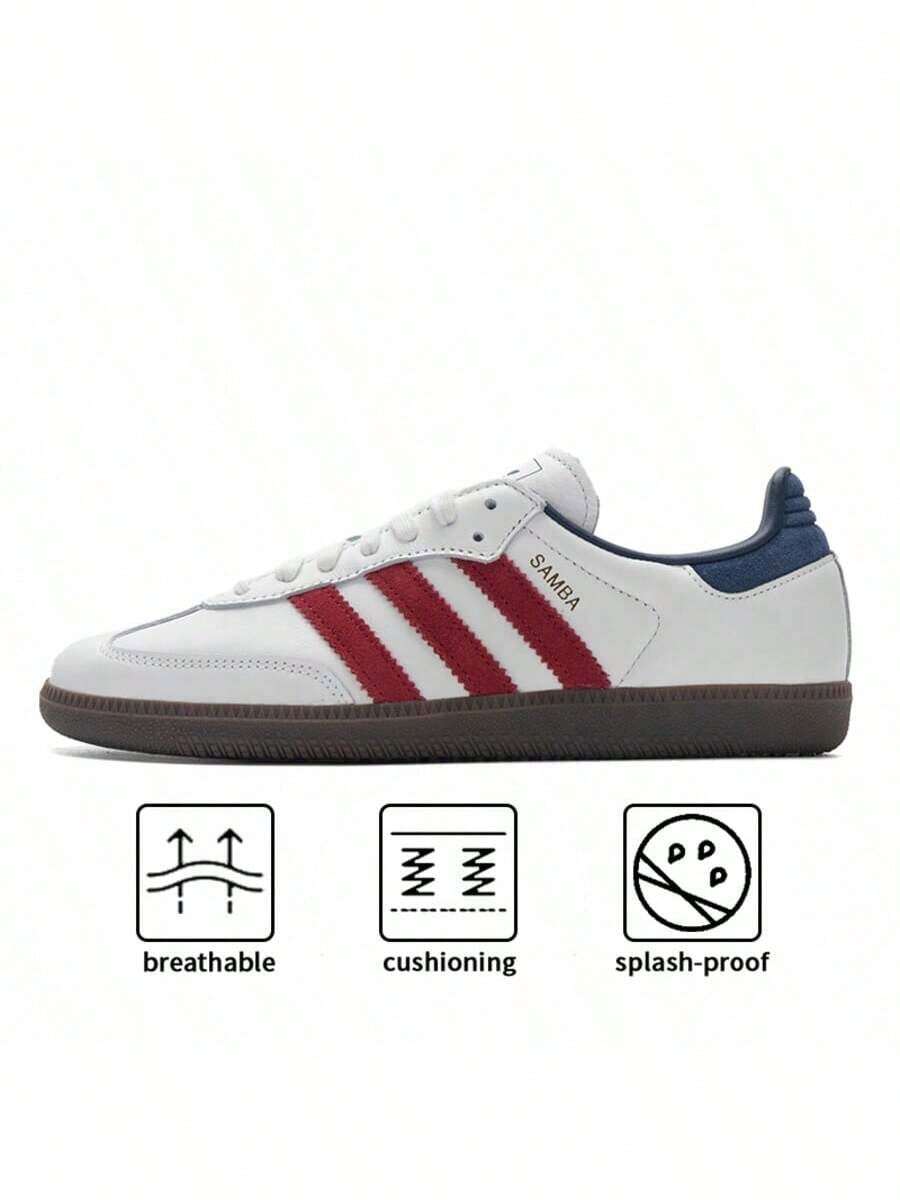 Adidas Originals SAMBA OG 低帮轻便运动鞋,男女款,休闲步行运动鞋 IH4881 - 亮白/勝利紅/深靛藍 - 查看 1