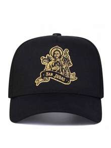 1 pieza Gorra de béisbol bordada con cruz de Jesús para hombres, adecuada para uso urbano, casual, salidas de primavera/otoño, viajes, vacaciones en la playa - Multicolor - Ver 9