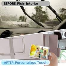 4Pcs Car Photo Holder, Acrylic Personalized Car Picture Holder, Car Visor Clip, Universal Photo Frame For Car, Customizable Car Visor Photo Clip For Family & Personal Photos - White - View 7