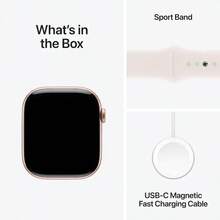 Apple Watch Series 10 (GPS) 42mm Aluminum Case With Light Blush Sport Band - S/M - Rose Gold - Hoa hồng vàng - Xem 8