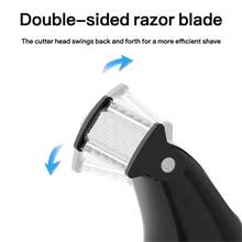 Novo barbeador elétrico masculino, aparador de pelos à prova d'água com indicador de nível de bateria, barbeador para remoção de pelos nas axilas.