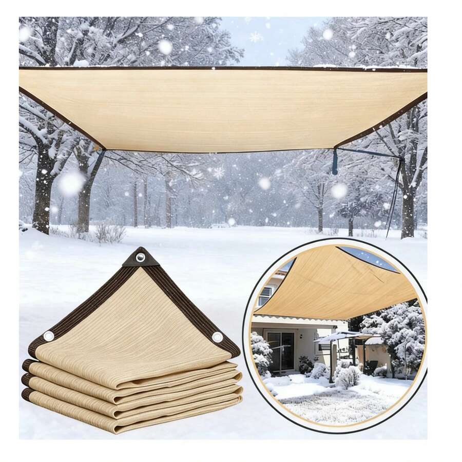 米色遮阳网 PE塑料防紫外线植物棚户外遮阳网防晒布遮阳率90% - 米色 - 查看 1