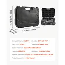 Sockets - Steckschlüssel+Ratschenschlüssel 1/2 Zoll+1/4 Zoll+3/8 Zoll 86tlg - Görünüm 7