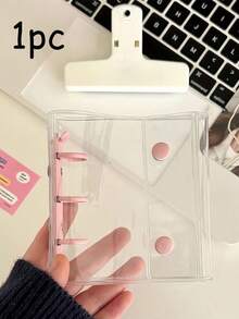 Mini 3-Ring Macaron Binder Cover, Dual Snap DIY Organizer Album, Fits 3-Inch Postcards, Kpop Idol Cards, School & Office Supplies, Photo Album, Durable Loose Leaf Notebook Cover, Planner & Note Taking