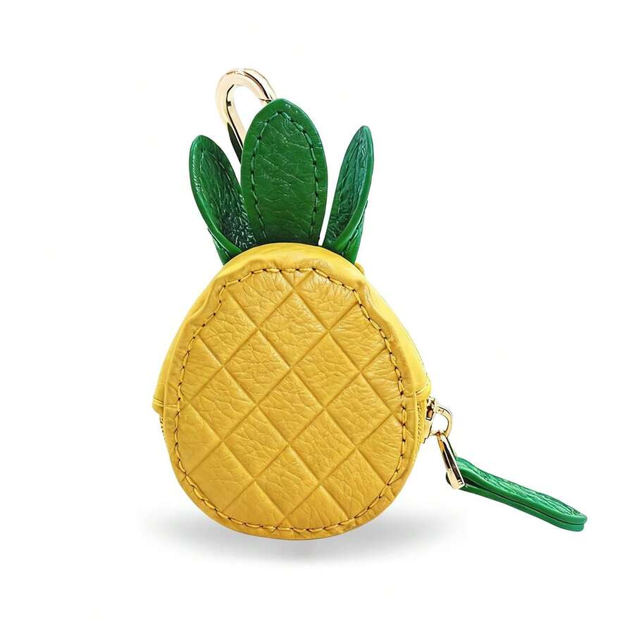 Mini Fruit Coin Purse Cute Soft Keychain Wallet Small Pouch Bag Charm Accessory - Pineapple - View 1