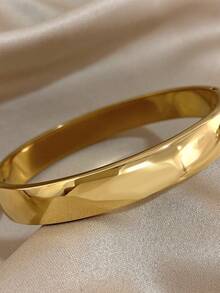 18K镀金奢华复古不锈钢光滑弧形几何手镯套装，女士优雅礼物，适合妈妈、圣诞节、嘉年华、冬季、婚礼、锐舞派对/舞会/日常佩戴，周年纪念日、情人节、波西米亚风生日、伴娘礼物。 - 彩色 - 查看 10