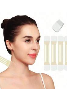 4pcs Invisible Neck Lifter Bandage With 20 Lift Patch Neck Wrinkle Removal Sticker Face Lift Tape Neck Pad Anti Wrinkle Remover - Multicolor - View 2