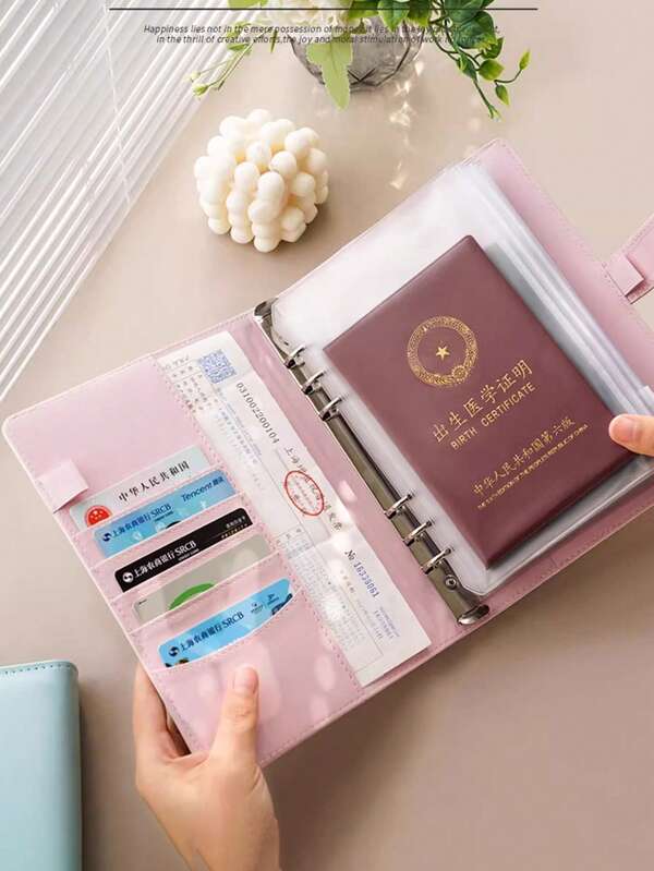 1pc Family Document Organizer With 10 Mini Pockets For Cash, Bank Cards And IDs Back To School,School Supplies,Savings Plan,Biweekly Savings Plan,10000 Savings Plan,Savings Strategy