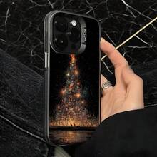 Funda de Teléfono con Patrón de Árbol de Navidad Plateado Brillante para Modelos de  y  Adecuada para Todas las Estaciones Opción de Regalo Ideal - Plateado - Ver 4