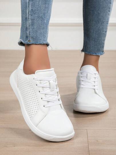 大码女式软底轻便休闲运动鞋，宽鞋头，减震，时尚百搭