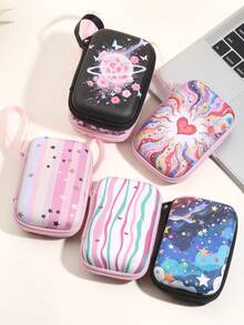 Butterfly Heart Shaped Storage Bag, Can Hold Cables, USB Data Cables, SD Cards, Hard Drives, Mice, Bluetooth Earphones And More - Multicolor - View 2