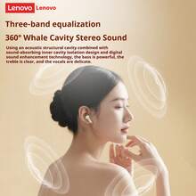 Lenovo EA166 Bluetooth 5.4 Bluetooth Headset: High-Quality Sound, Intelligent Ultra-Clear Call Noise Reduction, IPX5 Waterproof And Sweatproof Rating, Ultra-Low Latency. - Cherry Blossom White - View 4