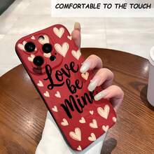 1PC Phone Case,  Love Be Mine Hearts Pattern , Stylish Phone Case, Phone Decoration, All-around Lens Protection, Creative Small Gift, Funny Gift for Boys and Girls - Negro - Ver 2