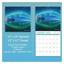 2026 Wall Calendar - Calendar 2026, Northern Lights Calendar, January 2026 - December 2026, 12" X 24" Open, 12 Months Wall Calendar 2026 With Hanging Holes, Large Blocks - 多色282 - 查看 5