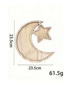 Creative Wooden Tray Decor, Star & Moon Combination, Wooden Tray, Fruit Plate, Dried Fruit Box, Wooden Dessert Tray. Suitable For Birthday Party, Holiday Party, Ramadan Gifts And Ramadan Party Supplies. Ramadan Mubarak, Eid Mubarak! - Multicolor - View 17
