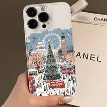 Funda protectora para teléfono con diseño de copo de nieve de árbol de Navidad, regalo de Navidad adecuado para múltiples modelos de , incluyendo fundas para  16/15/14/13/12, fundas para  11 Pro Max Plus, popular funda de cumpleaños, funda de negocios duradera, anti-manchas, huella dactilar, nueva funda para móvil para hombres y mujeres - carcasa espacial transparente 623XS, funda de teléfono de Navidad, funda de teléfono con soporte para brillo labial, funda de teléfono brillante, funda de diseñador, funda de teléfono esponjosa, accesorio festivo, tema navideño, funda resistente a los arañazos, acabado brillante, compradores de Navidad - Multicolor-827 - Ver 4