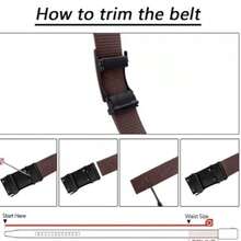 Men's Wide Belt, Reinforced Canvas, With Automatic Iron Buckle - 灰色 - 查看 4