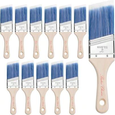 Bates- Paint Brushes, 6 Pack, Treated Wood Handle, Paint Brushes For Walls, Stain, Furniture