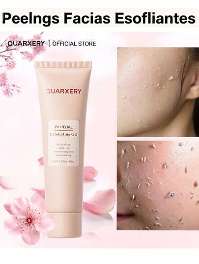 QUARXERY Gel Esfoliante Facial de Limpeza Profunda com Niacinamida Peelings Faciais Esfoliantes- Hidrata e nutre, equilibra os níveis de oleosidade e hidratação, minimiza os poros, remove impurezas - Adequado para pele oleosa, seca e mista - Adequado para todos os tipos de pele