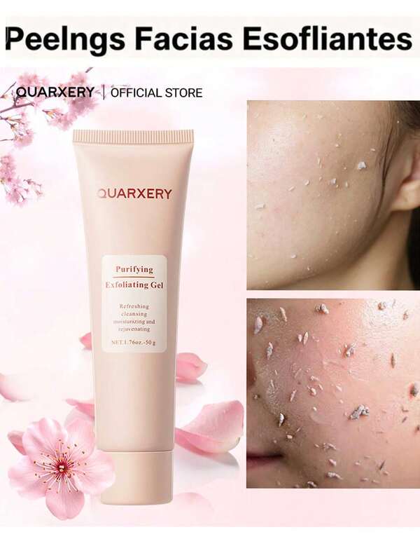 QUARXERY Gel Esfoliante Facial de Limpeza Profunda com Niacinamida Peelings Faciais Esfoliantes- Hidrata e nutre, equilibra os níveis de oleosidade e hidratação, minimiza os poros, remove impurezas - Adequado para pele oleosa, seca e mista - Adequado para todos os tipos de pele