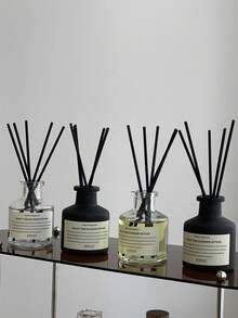 5件套（1瓶香薰精油+4根竹制香薰棒）——无焰家居香氛套装。持久留香，适用于卧室、浴室和客厅。是香薰疗法、空气清新、香薰礼品、家居装饰和斋月装饰的理想之选。 - 多香 - 查看 3