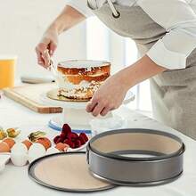 Bộ 2 tấm nướng bánh silicon chống dính có thể tái sử dụng - Chịu nhiệt, dùng cho bánh quy, bánh macaron, bánh mì, bánh ngọt, ngăn bánh dính vào mép, bảo vệ thành và đáy bánh, thích hợp làm bánh phô mai, bánh macaron, bánh pizza - Nhiều màu - Xem 2