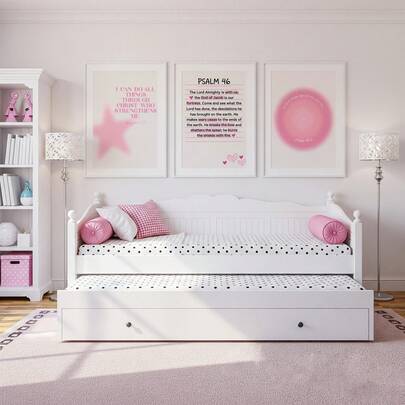 1/3pcs Modern Christian Wall Art Picture Bible Verse Canvas Prints Paintings Pink Scripture Quote Poster Girly Aesthetic Religious Decor For Bedroom,Teen Girl Bedroom,Living Room Or Dorm Wall Decor,Affirmation Gift For Her,Unframed