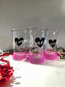 Customized Liquor Glass, Valentine's Day And Galentine's Party Gift, Customizable Text Or Pattern Liquor Glass, Suitable For Weddings, Birthdays, Festivals, Personalized Valentine's Day Gift For Friends, Family And Couples, Customized Barware Gift For Parties, Events, Gatherings, Personalized Wedding Liquor Glass - Multicolor - View 3