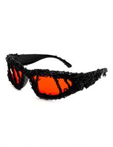 1 Pc New Dark Gothic Street Hip-Hop Punk Sunglasses For Concert Nightclub Bar Decor - 紅色 - 查看 9