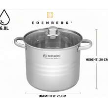 【廚房大容量不鏽鋼鍋具透明玻璃蓋】雙耳設計加厚鍋體適用於煮湯燉菜煮粥煮麵蒸煮多功能鍋具電磁爐燃氣爐通用防銹防溢耐高溫易清洗家用廚房烹飪鍋 - 銀色 - 查看 12