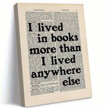 1pc I Live In Books More Than Anywhere Else I Have Lived. Modern Motivational English Phrases Poster Picture Art Ideal Gift For Bedroom Living Room Kitchen Bathroom Corridor Office Hotel Decoration Wall Decoration Home Decor Wooden Frame Hanging - Posters,Wall Art,Room Decoration Stuff