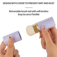 1pc/2pcs Large Purple Retractable Makeup Brush Set With Cover, Powder Brush, Blush Brush, Foundation Brush, Contour Brush, Highlighter Brush, Soft Hair, Multi-Functional, Travel Friendly Cosmetic Brushes,Giveaways - Multicolor - View 4