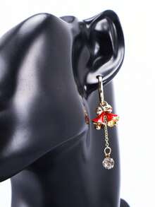 1 Pair Christmas Tree & Bell Rhinestone Earrings, Cute Stud Earrings For Women, Christmas Jewelry - Multicolor - View 6