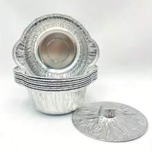 Bộ 5/10 khay nướng tròn dùng một lần bằng giấy bạc nhôm có nắp, trọng lượng 33,8oz, dụng cụ nấu nướng nhỏ gọn, nhẹ, lý tưởng cho cắm trại, du lịch, nướng bánh, nấu nướng, hộp đựng bằng giấy bạc nhôm chống rò rỉ, sử dụng ngoài trời, tiệc tùng và ngày lễ, đồ dùng cần thiết cho tiệc nướng BBQ. - Nhiều màu - Xem 7