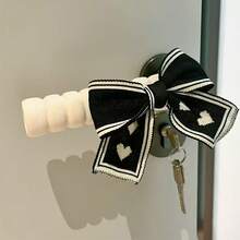 防静电门把手保护套 - 加厚防撞套，红色蝴蝶结设计，耐用面料，适用于卧室和家居，防止刮擦并保护门把手，门把手保护套，卧室配件，装饰性蝴蝶结设计隔热，闺蜜节，小狗，嘉年华 - 彩色 - 查看 4