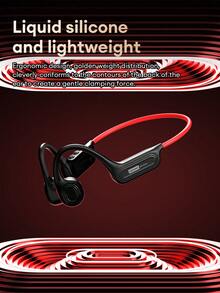 Lenovo 联想S101蓝牙骨传导耳机，颈挂式，音乐游戏两用，ENC高清通话，降噪，定向音频，佩戴舒适，电池续航时间长，无线耳机，兼容智能手机和电脑 - 黑紅色 - 查看 9