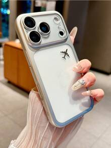 17 Pro Max Phone Case, Transparent Matte Anti-Fall Hard Shell, Slim Protective Cover Compatible With Iphone 17 Pro, Suitable For Men And Women - Silver + Airplane Logo - View 2