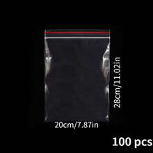 100个可重复密封透明塑料袋，可重复使用透明鞋袋，真空收纳袋，现代风格，家居厨房收纳整理，塑料材质，适用于篮子、盒子、容器，家居收纳，篮子、容器和支架 - 彩色 - 查看 10