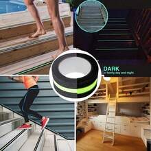 5米 x 5厘米 夜光防滑胶带 - 耐用摩擦粘合剂，适用于楼梯踏板和台阶，确保车间安全 - 室内外均可使用 - 黑色的 - 查看 3