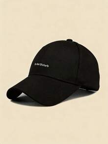 Letter Print Pattern Casual Baseball Cap, Suitable For Everyday Wear - Black - View 2
