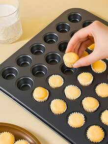 1pc Standard/Mini Muffin/Cupcake Baking Pan, 4/6/12/24/35/48 Cups Non-Stick Cake Mold, Baking Tool For Home Gatherings DIY Cakes, Bakeware, Kitchen Accessories - Black - View 6