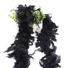 羽毛围巾，DIY派对装饰，彩色羽毛围巾，围巾装饰，女士仿羽毛围巾 - 复古风格涤纶和氨纶混纺，适合生日派对、万圣节、圣诞节、赛马会、下午茶、新年夜、音乐会、家居装饰、舞蹈婚礼、舞台表演、嘉年华服装及配饰、派对用品 - 彩色 - 查看 16