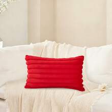 1 Vỏ Gối Lông Tơ Lông Thỏ Giả Màu Đỏ Đồng Màu, Vỏ Gối Vuông, Trang Trí Nhà Ngày Lễ, Vải Lông Tơ Chống Thỏ Mềm Mại Và Thoải Mái, Trang Trí Sofa Hiện Đại, Lý Tưởng Cho Gia Đình, Phòng Ngủ, Ký Túc Xá Sử Dụng - Đỏ - Xem 10