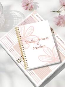 1pc A5 Minimalist Fitness Planner Notebook - Includes Weight Tracker, Gym Workout Log, Meal Tracker And Note-Taking, For Tracking Fitness Goals And Daily Motivation, Unisex, School/Office Supplies - Baby Pink - View 5