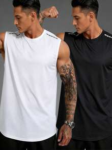 2pcs Men's Fashion Casual Breathable Vest - Multicolor - View 1